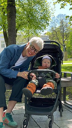 Lina Mieliauskienė su anūku