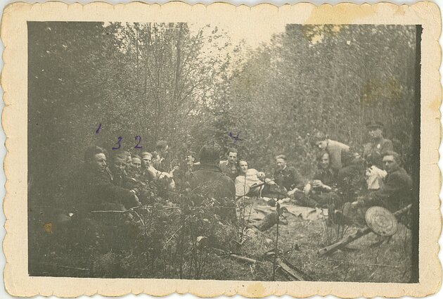 Lithuanian partisans at rest, August 4, 1950. Associative image.