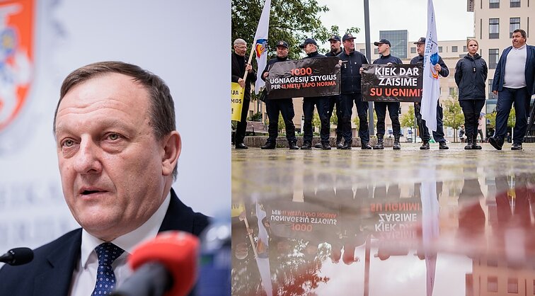 Pareigūnams surengus įspėjamąjį protestą, ministras didesnių algų nepažada: „Turim suktis“