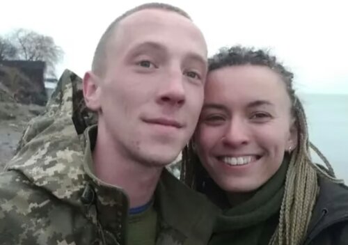 Jarina su mylimuoju Mikola Soročuku, žuvusiu nuo snaiperio kulkos