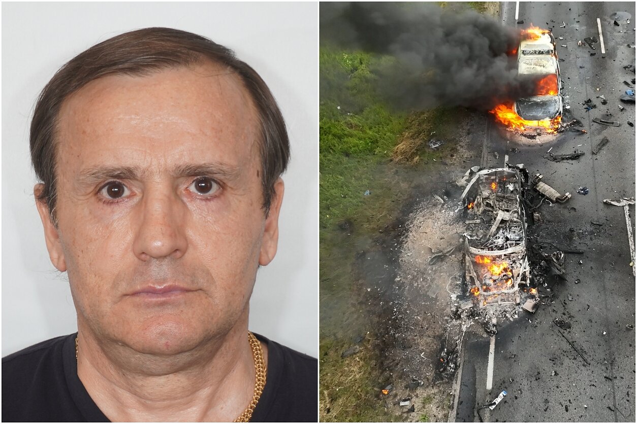 Susišaudymo metu įtariamojo automobilis ir tarnybinis policijos automobilis užsiliepsnojo.