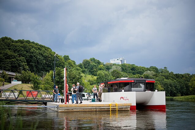 The city of Vilnius launched its first electric passenger boat on the Neris River 