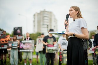 Surengtas dar vienas protestas prieš paršelių kastraciją be nuskausminamųjų