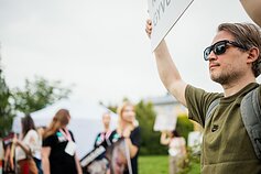 Surengtas dar vienas protestas prieš paršelių kastraciją be nuskausminamųjų