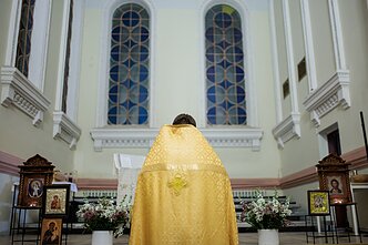 Богослужение в церкви Константинопольского патриархата в Вильнюсе Богослужение в церкви Константинопольского патриархата в Вильнюсе