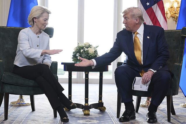 Ursula von der Leyen and Donald Trump
