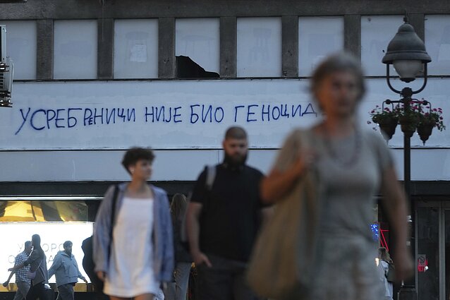 Grafitis Belgrade „Srebrenicos genocido nebuvo“