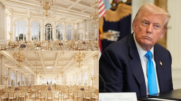 Baltuosiuose rūmuose pokylių salę planuojantis Trumpas: tai didis mano palikimo projektas