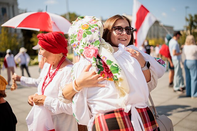 Lietuvos baltarusiai suklastotų prezidento rinkimų metinių proga susirinko į mitingą