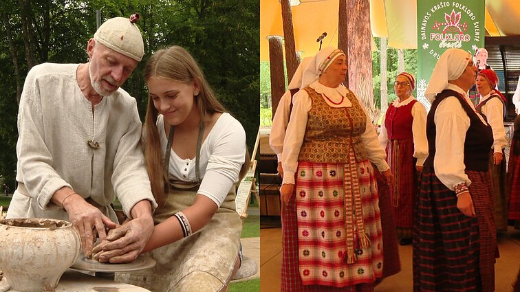 Senųjų amatų mugė, koncertas ir duoklė Čiurlioniui: Druskininkuose vyksta folkloro šventė