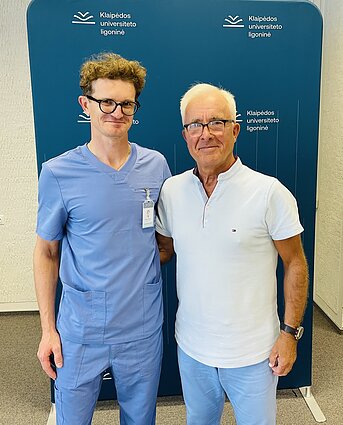 Gydytojas urologas Marius Jasėnas ir pacientas Dainius Kepenis