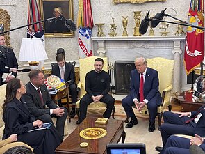 Volodymyras Zelenskis ir Donaldas Trumpas