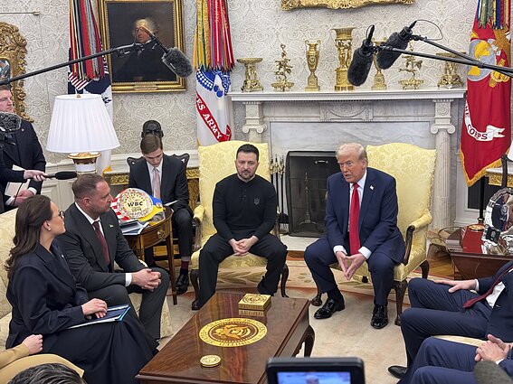 Volodymyras Zelenskis ir Donaldas Trumpas