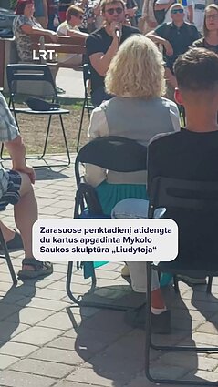 Zarasuose atidengta du kartus apgadinta Saukos skulptūra
