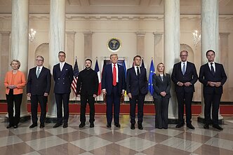 Европейские лидеры на встрече с Дональдом Трампом в Белом доме