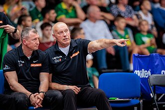 Tomas Pačėsas ir Rimas Kurtinaitis. Draugiškos rungtynės: Lietuva – Islandija