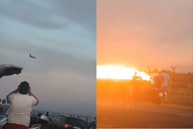 Lenkijoje per pasirengimą pasirodymui orlaivių šventėje sudužo F16 naikintuvas