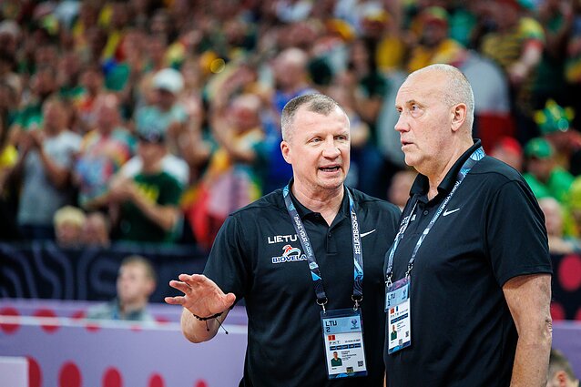 Rimas Kurtinaitis ir Tomas Pačėsas