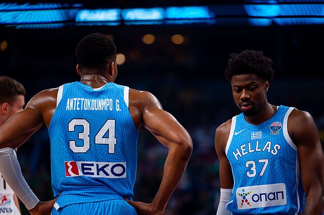 Giannis Antetokounmpo ir Kostas Antetokounmpo. Europos čempionatas: Lietuva – Graikija