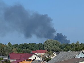 Pożar na obrzeżach Wilna