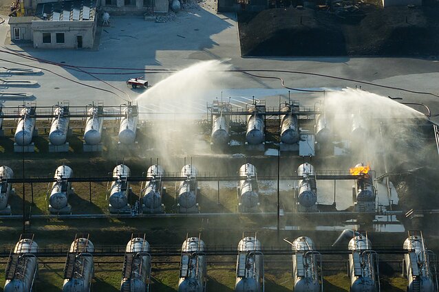 A fire at the Jozita gas depot in Vilnius