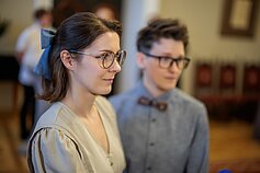 Eglė and Karolina exchanged rings in Vilnius Town Hall, the first ceremony celebrating same-sex union in the country Eglė and Karolina exchanged rings in Vilnius Town Hall, the first ceremony celebrating same-sex union in the country