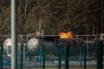 A fire at the Jozita gas depot in Vilnius