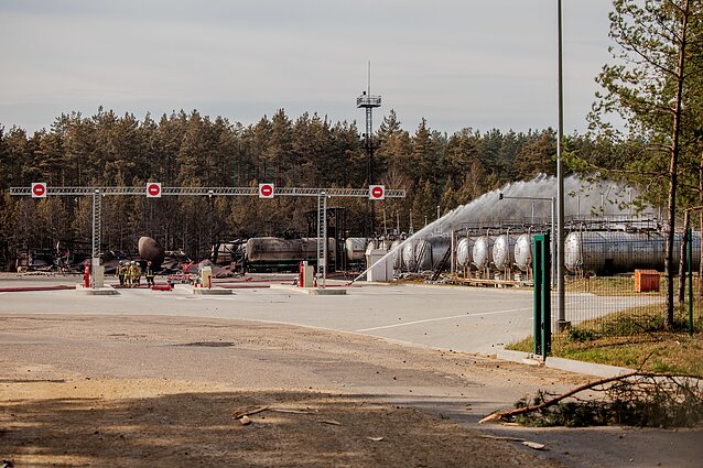 A fire at the Jozita gas depot in Vilnius