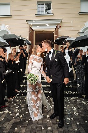 Paulinos Paukštaitytės ir Viliaus Popendikio vestuvių akimirka