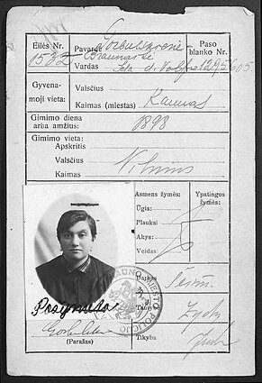 Idos Braunaitės-Gorbulskienės asmens dokumento kopija