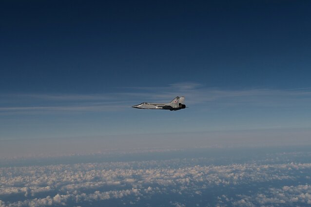 A photograph released by the Swedish Air Force showing a Russian MiG-31.
