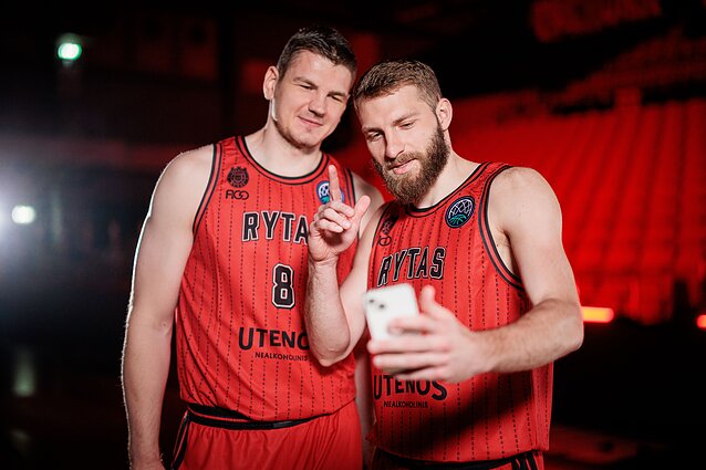 Artūras Gudaitis ir Gytis Radzevičius. Krepšinio komandos Vilniaus „Rytas“ media day
