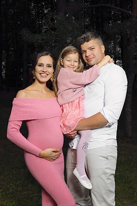 Ieva Dūdaitė su vyru Marijonu ir dukrele Marija Ieva Dūdaitė su vyru Marijonu ir dukrele Marija
