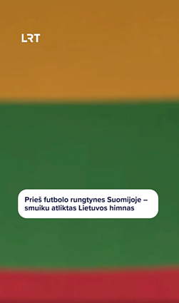 Helsinkis futbolo rinktinę sutiko smuiku griežiamu Lietuvos himnu