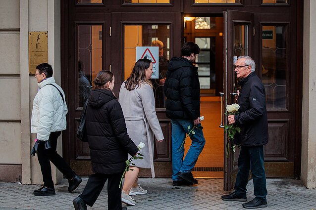 Vilniuje atsisveikinama su Kostu Smoriginu Vilniuje atsisveikinama su Kostu Smoriginu