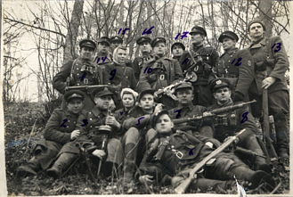 Partisans from the unit led by Vladas Montvydas-Žemaitis, commander of the Samogitian District, and the Butageidis Unit of the Kęstutis District, operating in the Tauragė District.