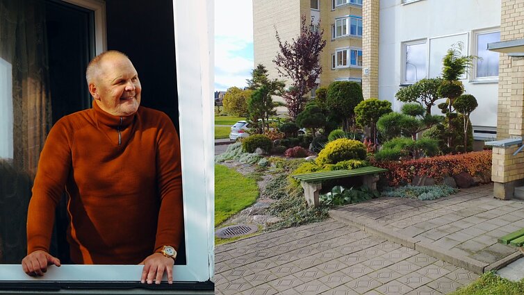 Gintautas prie savo daugiabučio kuria „Debesų sodą“: sodinu ne tik gėles, bet ir draugystę
