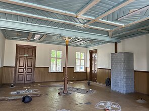 Marcinkonių geležinkelio stoties patalpa, kurioje yra įsikūrusi meno galerija