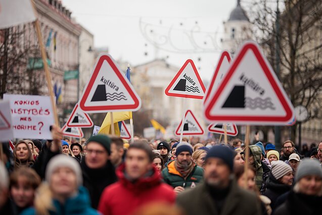Sostinėje vyksta kultūros bendruomenės mitingas