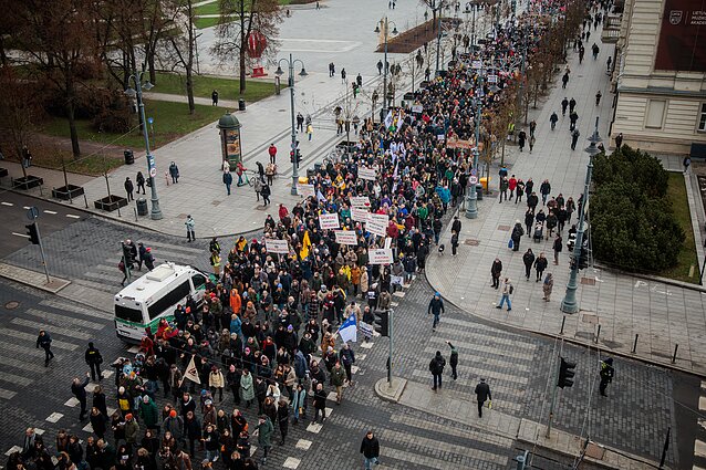 Sostinėje vyksta kultūros bendruomenės mitingas