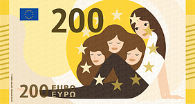 „Make Mothers Matter“ iniciatyva sukurti eurų banknotų pavyzdžiai, kuriuose vaizduojamas nematomas motinų darbas. „Make Mothers Matter“ iniciatyva sukurti eurų banknotų pavyzdžiai, kuriuose vaizduojamas nematomas motinų darbas.