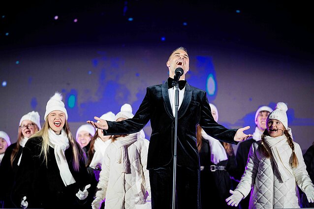 Christmas tree lighting ceremony in Kaunas