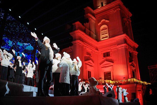 Christmas tree lighting ceremony in Kaunas