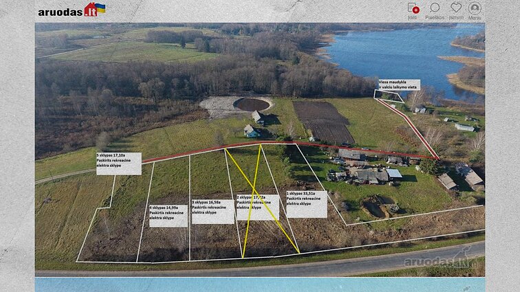 Dalis šiuo metu parduodamų Š. Matijošaičio žemių Molėtų rajone