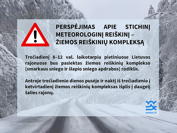 Sinoptikų įspėjimas apie gausų sniegą