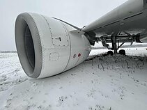 A LOT Polish Airlines aircraft arriving from Warsaw slid off the taxiway after landing at Vilnius Airport