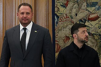 Andrijus Jermakas ir Volodymyras Zelenskis Andrijus Jermakas ir Volodymyras Zelenskis