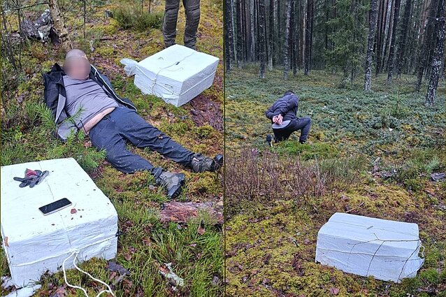 Alleged smugglers arrested by the border guards.