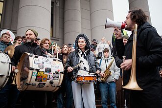 Hands Off protest