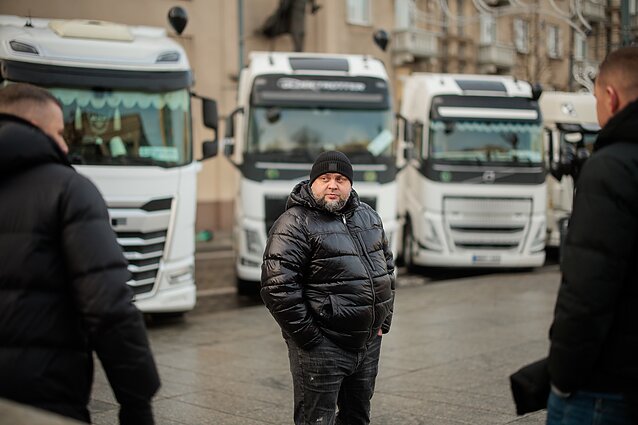 Carriers staged a protest on Gedimino Avenue
